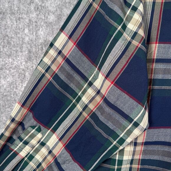 Sir Pendleton Shirt Mens XL Blue Plaid Flawed Sleeves Shrunk And Has 2 Holes - Picture 10 of 10